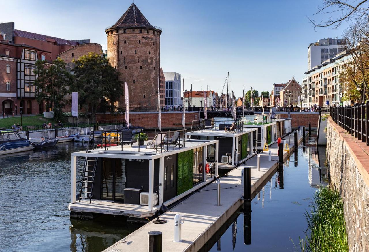 Domy Na Wodzie - La Mare Motlava Houseboats With Sauna By Downtown Apartments กดัญสก์ ภายนอก รูปภาพ